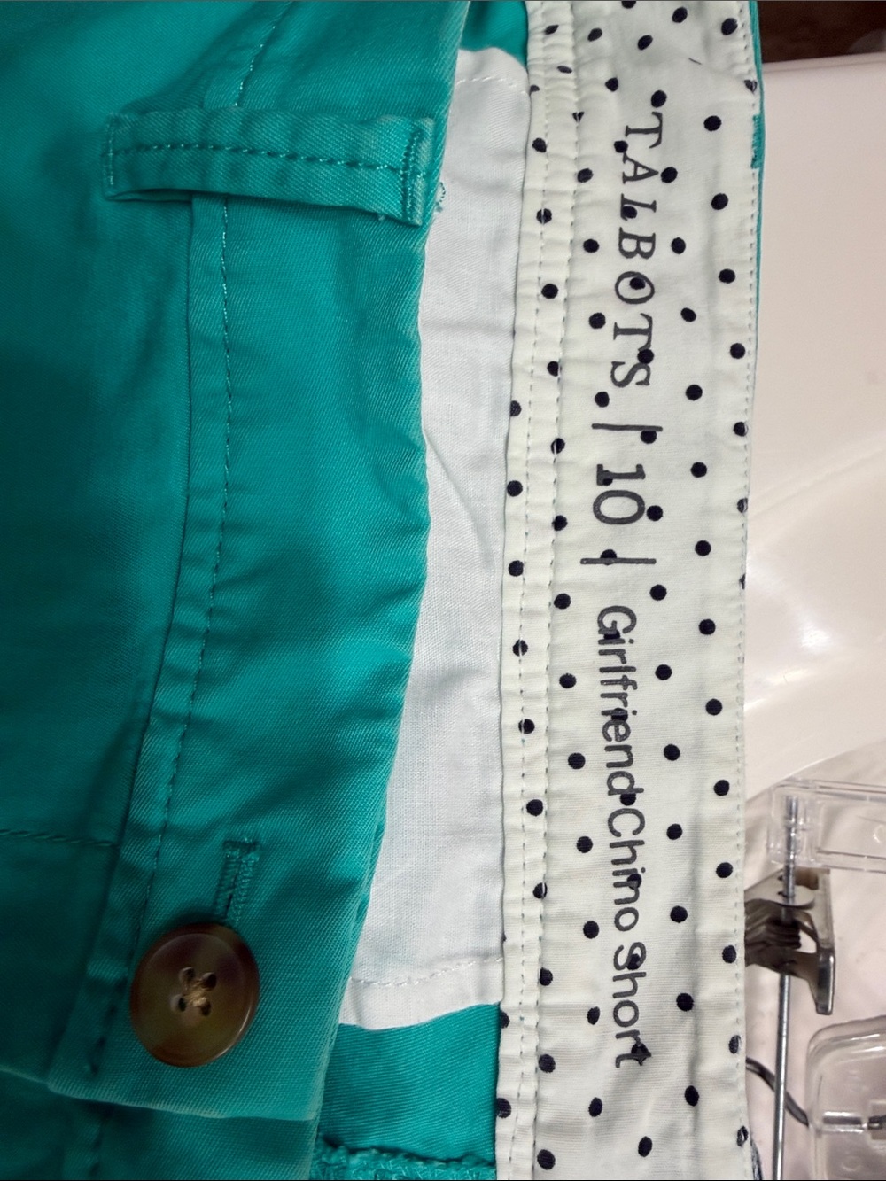 Talbots Teal Casual Cotton Girlfriend Chino Shorts - 7” inseam - Picture 4 of 5